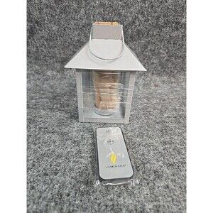 Luminara Gray Mini Lantern With Remote & Flameless Candle